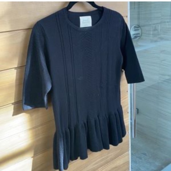 Anthropologie Tops - Anthropologie Nomad by Morgan Carper Black Knit Top size XS-S